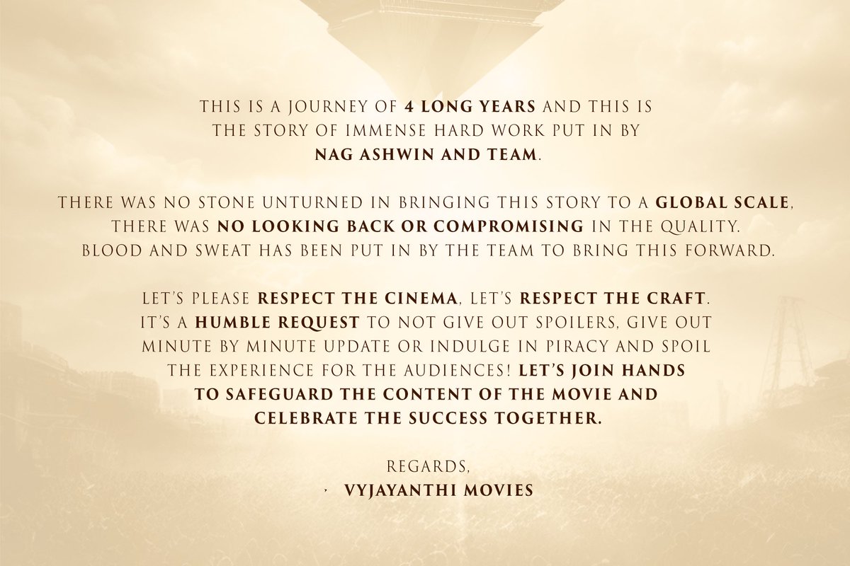 Infy8ideas's tweet photo. Great opening climax sequences💥💥💥
Sequences of MAHABHARATA r SPELLBOUND.
Amazing movie, beautiful making, much awaiting 4 d next part.
I don't think this multiverse will end with 2 parts🤔
Let's not spoil d Movie n nly watch n theaters
My rating: 🌟🌟🌟🌟🌟
#Kalki2898AD #Kalki https://t.co/U5F8Jb812M