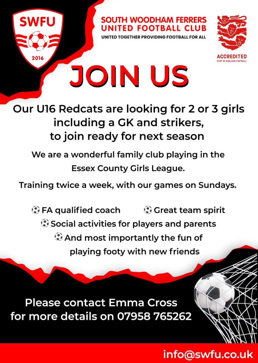 South Woodham Ferrers United FC Women & Girls (@swfu_fc_girls) on Twitter photo 