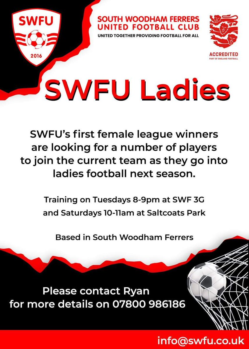 South Woodham Ferrers United FC Women & Girls (@swfu_fc_girls) on Twitter photo 