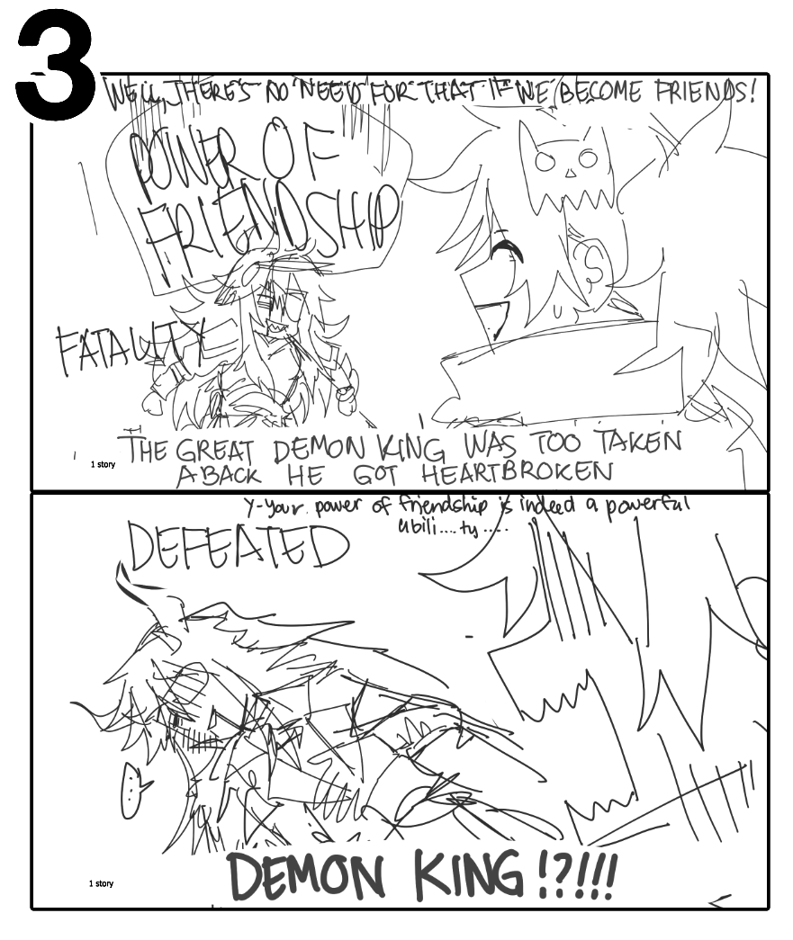 'I reincarnated as my violent manga's protagonist right before I finished it but I have god-forsaken NPC fighting skills so I decided to tempt my enemies with ✨FRIENDSHIP✨' [Sketch]

Scrapped story concept because it's been months since I made this. I've forgotten it haha 