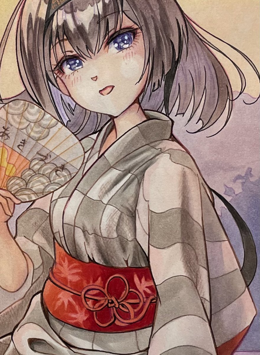 秋月(艦これ) 「今日はここまで。あさって仕上げてUPします。 」|おかめのイラスト