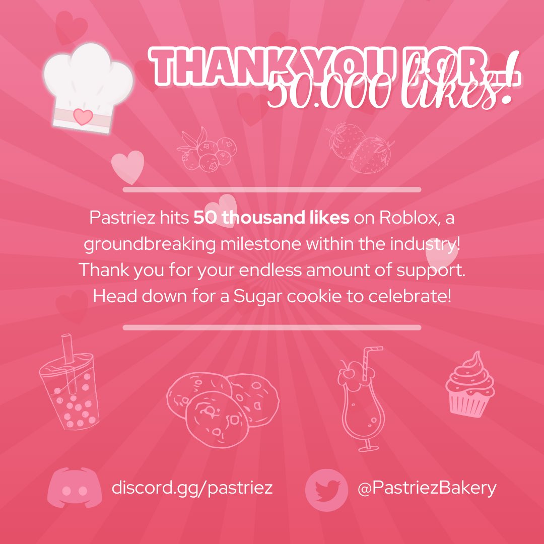 The bakery recently hit 50,000 likes a few days ago. Thank you to everyone for your support! 🍪