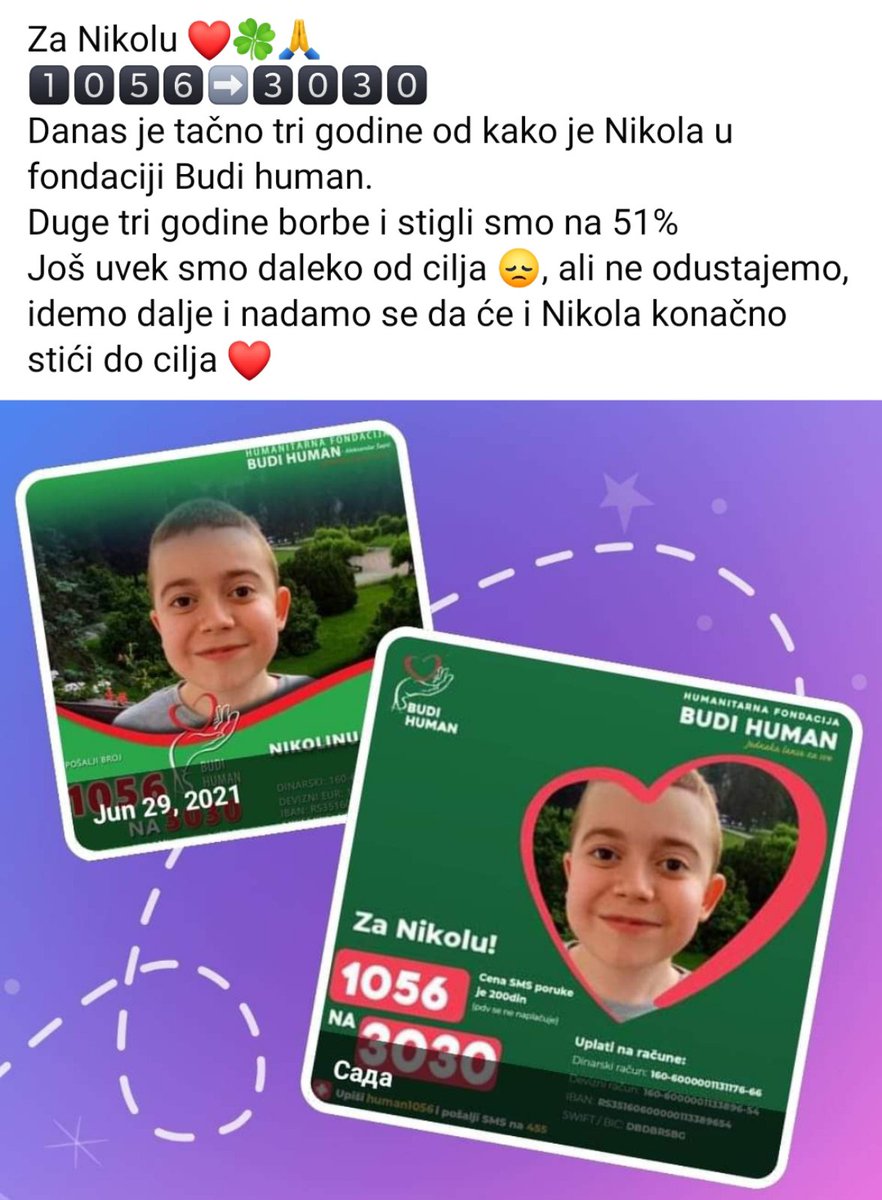 nikolaaclmovic's tweet photo. Tri godine 51% , Nikola nema vremena za https://t.co/zUpIVeWtxb tri godine izgubio je mogućnost da hoda,da sam radi sve normalne https://t.co/2J3ssc5aYO smem ni da pomislim šta je sledeće 💔😭. Molim vas za retvit i ko je u mogućnosti 1️⃣0️⃣5️⃣6️⃣ na 3️⃣0️⃣3️⃣0️⃣ https://t.co/JAQaWGPXPI