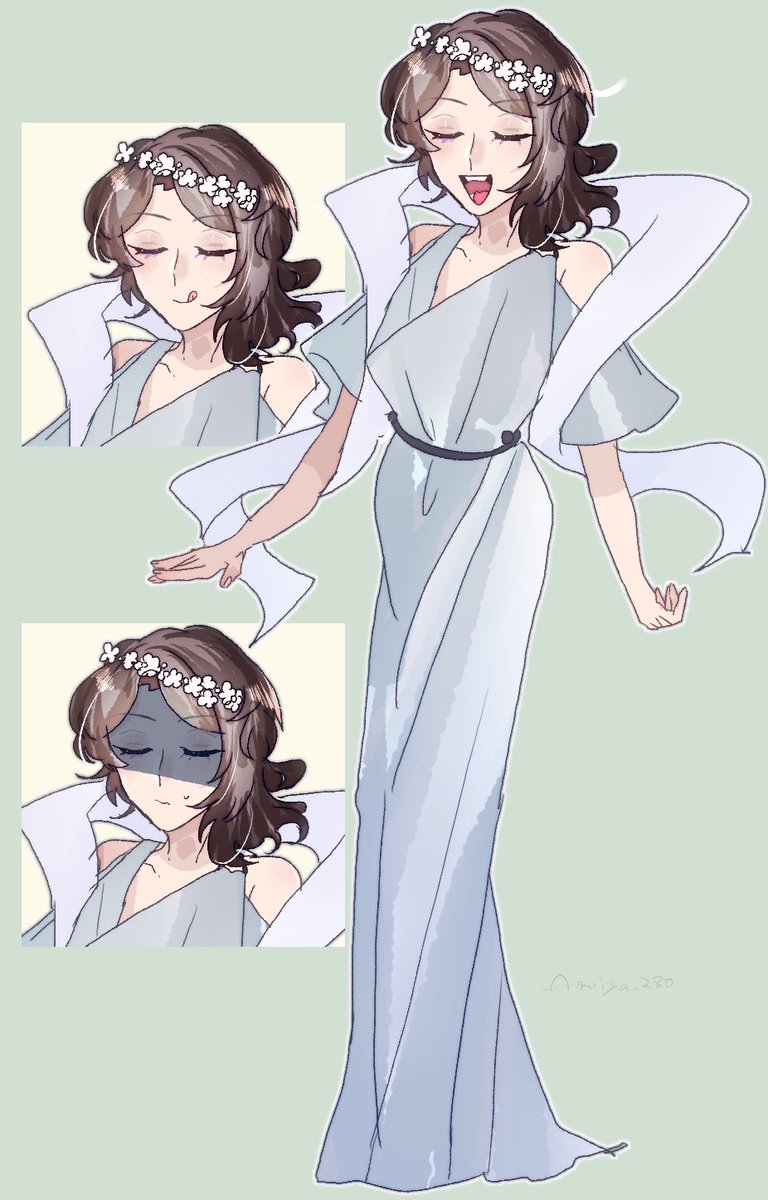 「今日の卓に突発でつれてった桂木早雲(最近描いたどの探索者よりも神々しくておもろい」|鷹宮悠くん🏠のイラスト