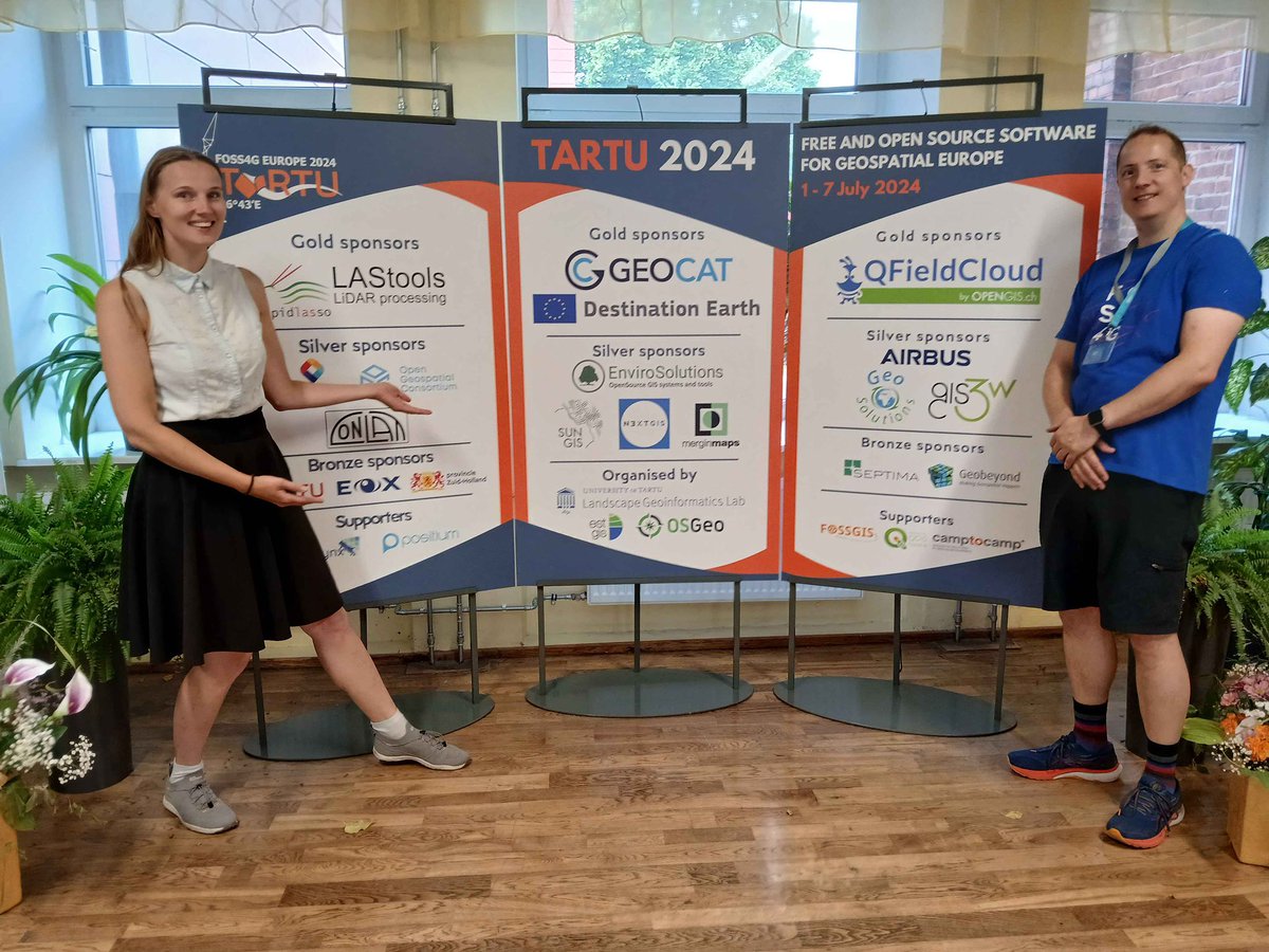 foss4ge's tweet image. Live from the preps: 0 days and some hours #foss4g #foss4ge #tartu2024 Big thanks to the sponsors. See you soon