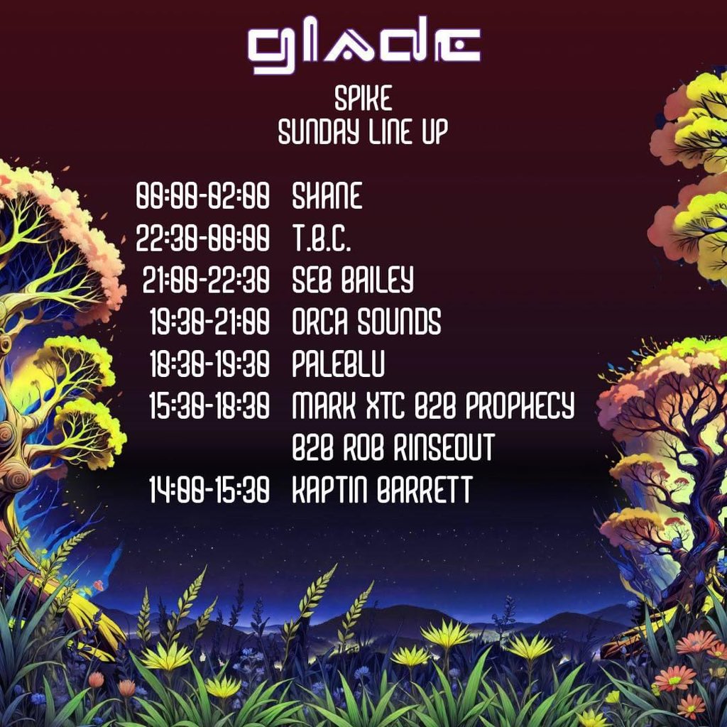 Mark XTC (@djmarkxtc) on Twitter photo Last set today at the amazing @glastofest @gladeareaglasto #spike For the past few years myself and <a href="/wilfprophecy/">Wilf Prophecy</a> look forward to a special journey through oldskool, jungle and D&B, at the @gladeareaglasto ๐๐พโค๏ธ๐ง big love @biff_beatznbobz โบ๏ธ
See you in the trees ๐ณ 3.30pm ๐ง๐บ๐ฟ Last set today at the amazing @glastofest @gladeareaglasto #spike For the past few years myself and <a href="/wilfprophecy/">Wilf Prophecy</a> look forward to a special journey through oldskool, jungle and D&B, at the @gladeareaglasto ๐๐พโค๏ธ๐ง big love @biff_beatznbobz โบ๏ธ
See you in the trees ๐ณ 3.30pm ๐ง๐บ๐ฟ