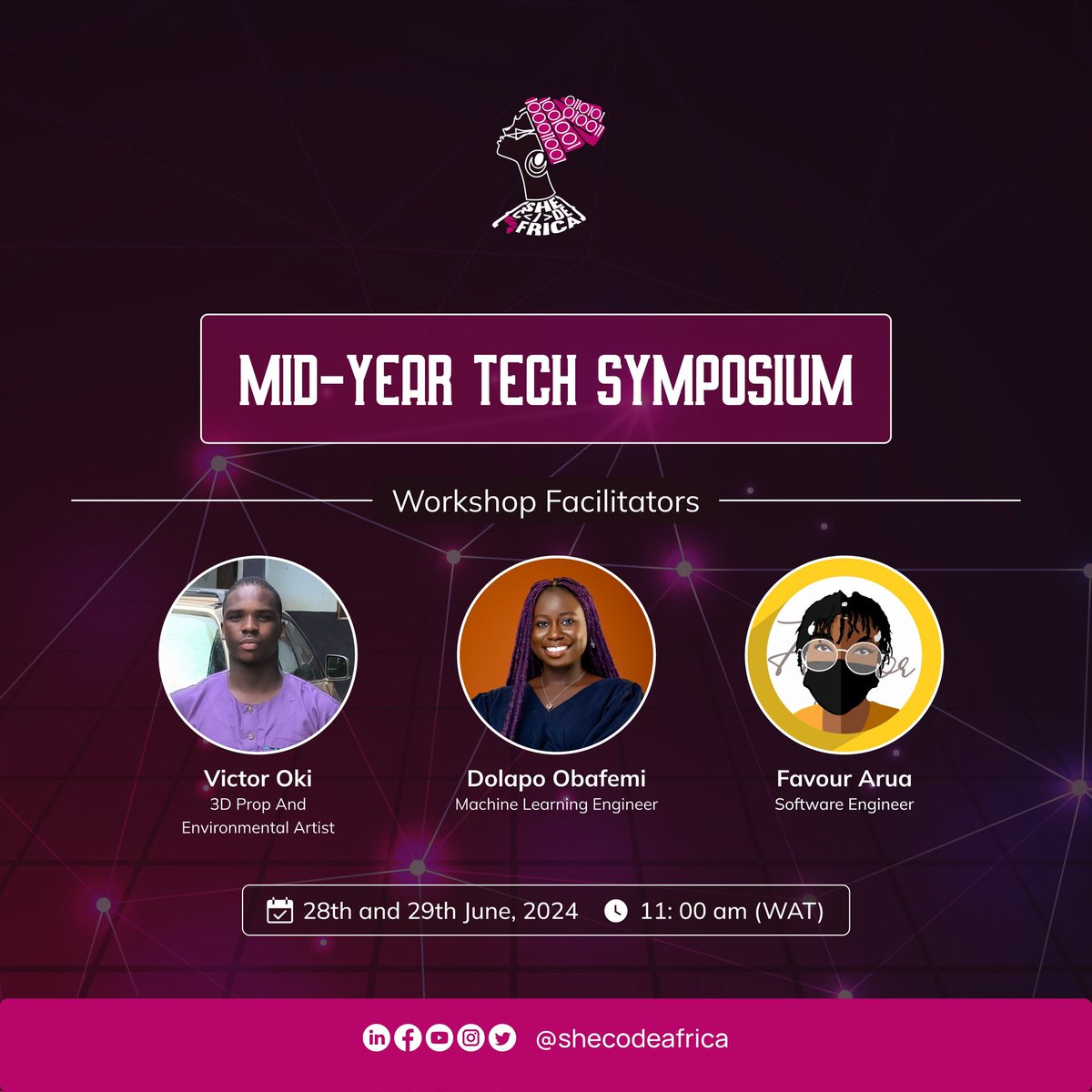 ThorVeak's tweet image. This past weekend, I had the privilege of serving as a workshop facilitator at the She Code Africa Mid-Year Tech Symposium! Talented people from all around Africa came together for the virtual symposium on June 29 to exchange knowledge #TechSymposium #SheCodeAfrica #3DModeling