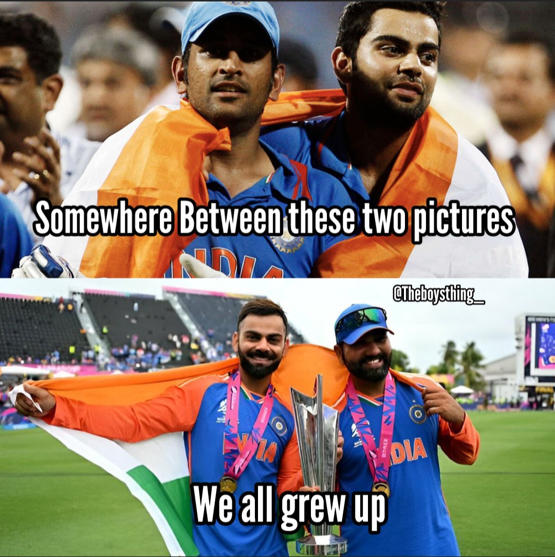 YudhisthirYc's tweet photo. No Rohit sharma and  Kohli fan will pass without liking this post ❤️‍🔥 🇮🇳

Once someone said it: 'Bahut Yaad Aayega.' After Virat Kohli, Captain Rohit Sharma announced his retirement from t20i .🏏🏆

END OF AN ERA 🐐🔥
ALL TIME RECORD
#T20WorldCup #RohitSharma #ViratKohli𓃵 https://t.co/HeztXVmoo2