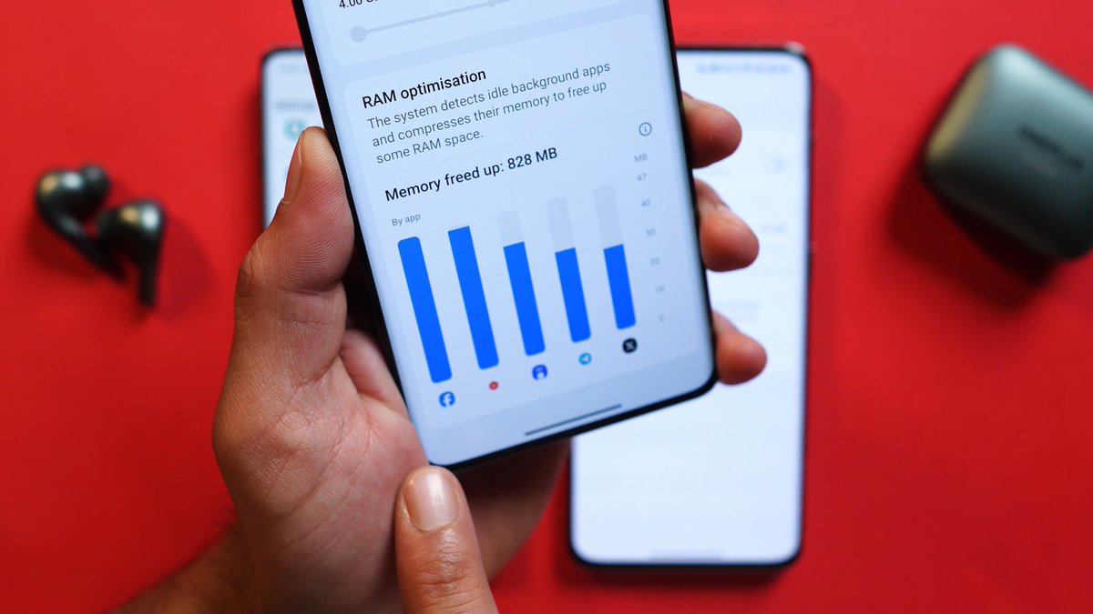 _techibee's tweet image. 13/ 💾 RAM Optimization: New feature automatically compresses memory of idle apps, freeing up space without closing them. Great for multitasking! #RAMOptimization #OnePlus12 #OxygenOS