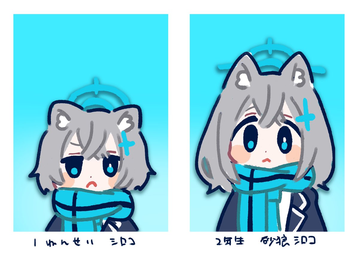 1ねんせいシロコばっかり描いてました
 #今月描いた絵を晒そう 