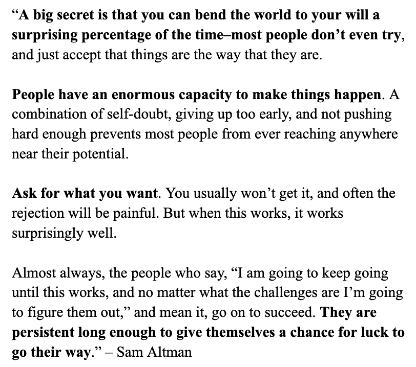 zfellows's tweet image. Sam Altman on how to be successful