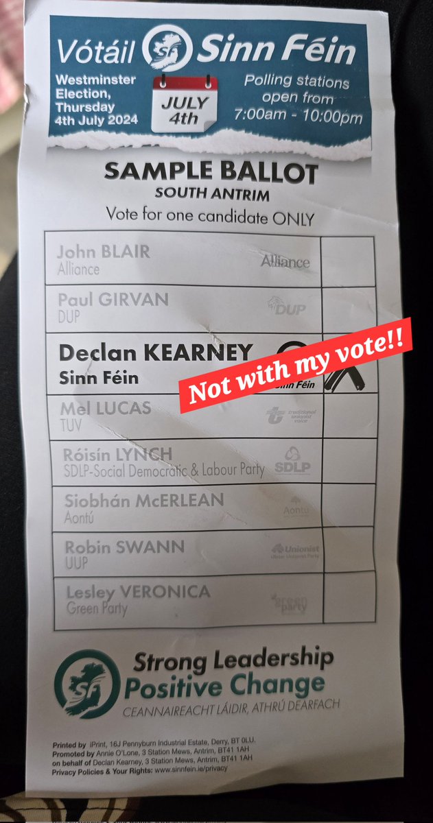 RockofLifeNI's tweet photo. @DeclanKearneySF Abortion up to the moment of BIRTH for little pre-born babies with Down syndrome, cleft lip, and club foot?

Disgraceful!
#NotWithMyVote #GE2024 https://t.co/34vCFt0Is1