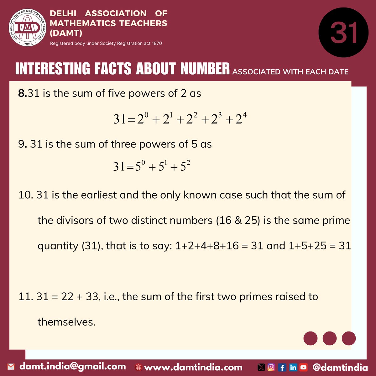 Delhi Association of Mathematics Teachers India tweet media