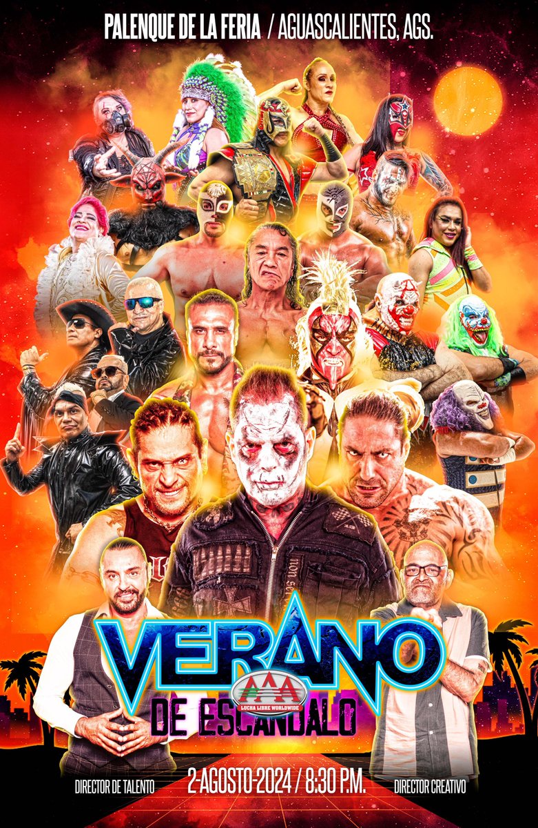 ¡UNA LOCURA! 🤯

Este es el CARTEL OFICIAL para la llegada de #VeranoDeEscándalo a Aguascalientes. 🔥

📍 Palenque de la Feria. 
🗓️ 2 de Agosto. | ⌚ 8:30 PM.

🎟️ Boletos A LA VENTA este próximo martes 2 de julio a las 10 AM.

<a href="/Victorlatin77/">Latin Lover</a> <a href="/vampiro_vampiro/">vampiro canadiense</a> <a href="/mas_lucha/">Más Lucha</a>