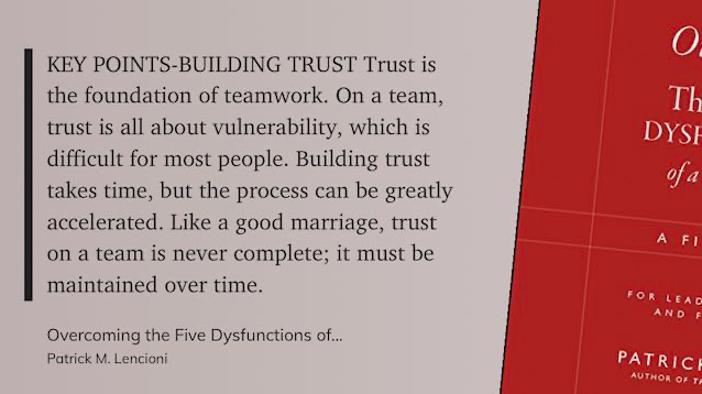 Trust is hard work - you earn it