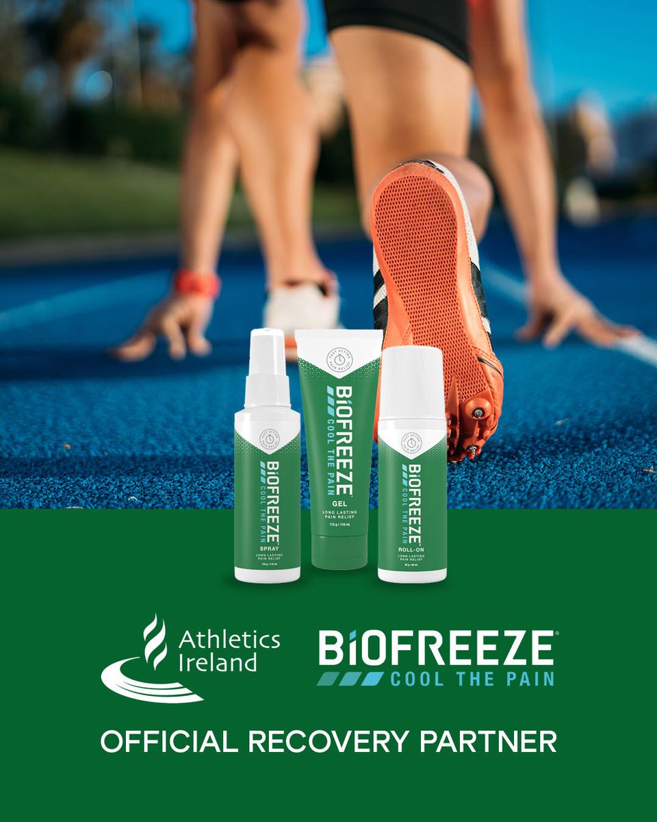irishathletics's tweet image. Get cold therapy pain relief* with Biofreeze Official Recovery Partner of Athletics Ireland❄️❄️❄️

#coolthepain #Biofreeze
