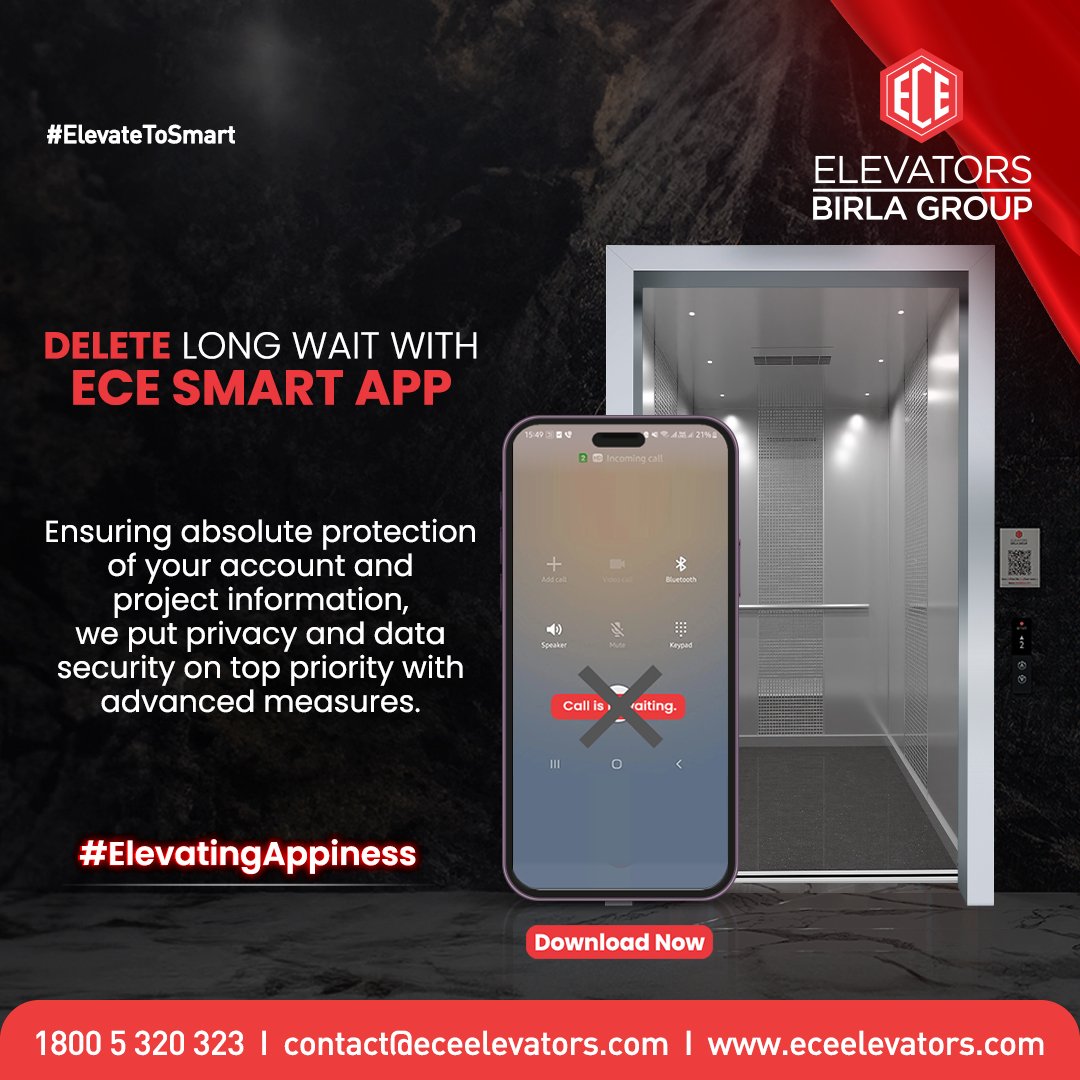 ECEElevators's tweet image. The #ECESMARTApp ensures you receive prompt support whenever you need it. Connect with our support team online &amp;amp; track your technician’s progress directly from the app. Whether it’s a power outage or a stuck elevator, help is within easy reach.

Download now !

#ElevatingAppiness