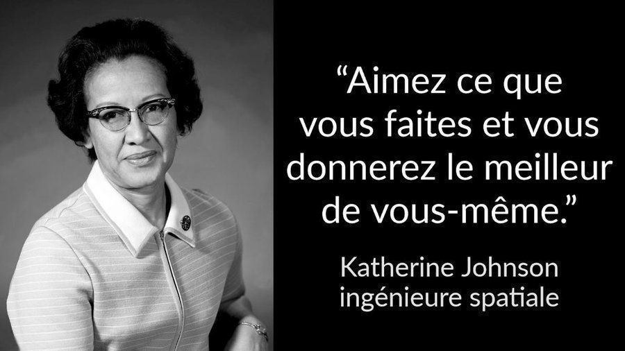 Bibliothèque - Cité des sciences et de l'industrie (@bibliothequebsi) on Twitter photo #citation "Aimez ce que vous faites et vous donnerez le meilleur de vous-même."
Katherine Johnson, ingénieure spatiale afro-américaine (1918-2020)
#FemmesEnSciences <a href="/FemmesSciences/">Femmes & Sciences</a> <a href="/AFNEUS/">AFNEUS</a> <a href="/FemmesESR/">Les Femmes de l'ESR</a> <a href="/SGeantes/">Sur les épaules de géantes</a> <a href="/366portraits/">366_Femmes_de_Science</a> #citation "Aimez ce que vous faites et vous donnerez le meilleur de vous-même."
Katherine Johnson, ingénieure spatiale afro-américaine (1918-2020)
#FemmesEnSciences <a href="/FemmesSciences/">Femmes & Sciences</a> <a href="/AFNEUS/">AFNEUS</a> <a href="/FemmesESR/">Les Femmes de l'ESR</a> <a href="/SGeantes/">Sur les épaules de géantes</a> <a href="/366portraits/">366_Femmes_de_Science</a>