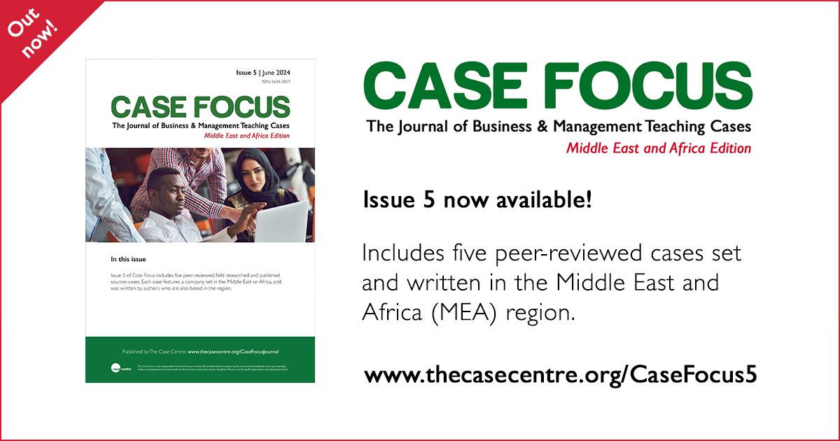 TheCaseCentre's tweet photo. Issue 5️⃣ of the Case Focus journal is now LIVE!!! 📰

The fifth issue features five high-quality, peer-reviewed cases on #business, #management and #government topics set in the Middle East and Africa. 🌍 

👉 https://t.co/HwO2fi01eC

#casesupport #casediversity #MEA https://t.co/tDa1IErLSA
