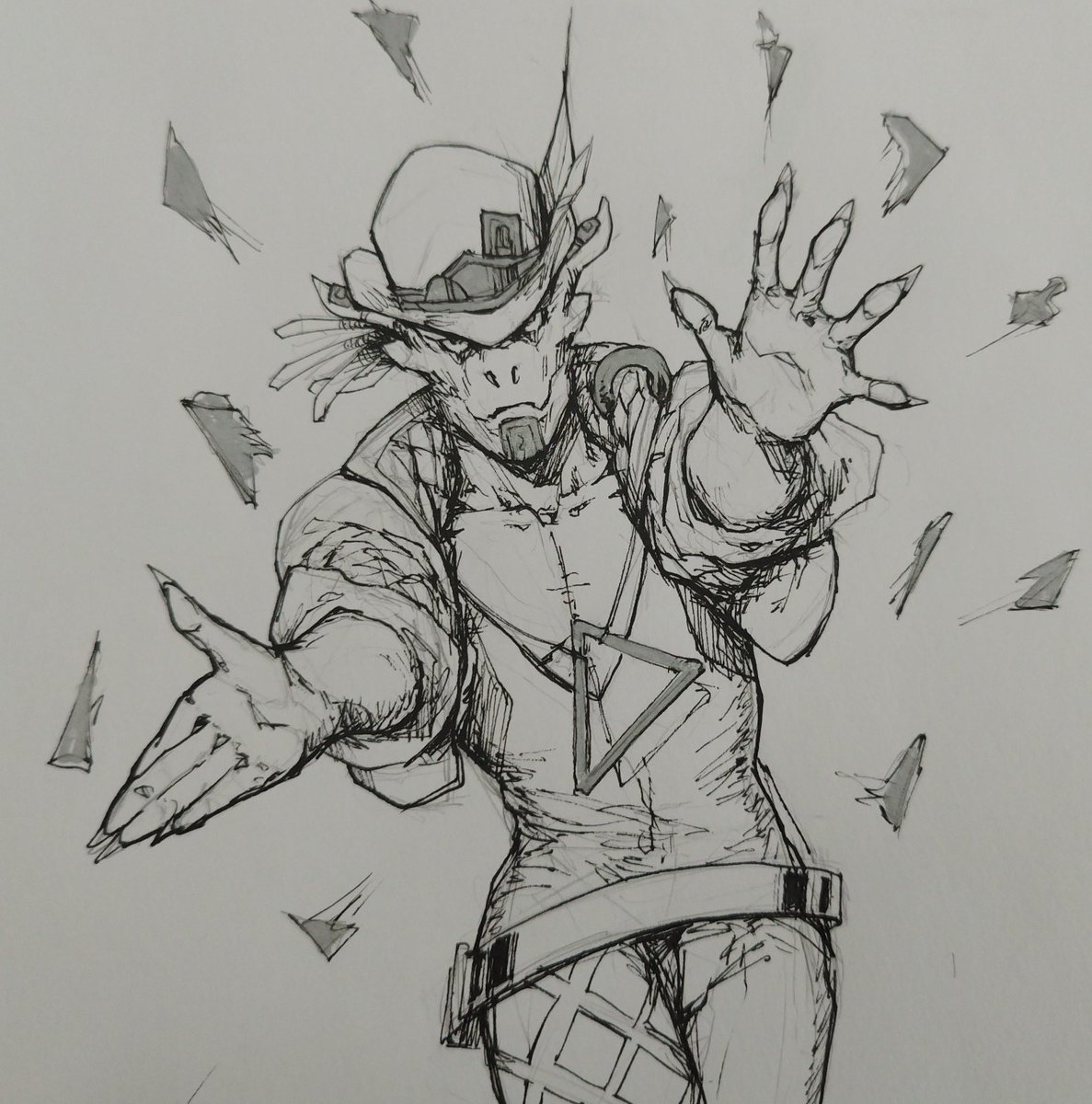 HattoArt's tweet photo. Aqui en las miniLES de @J_Ludoergosum y @CTemplados practicando con tinta, que hace siglos que no trabajo tradicional. Star Zaphirum, el frontman del cartel de las jornadas ¡Aun os podeis llevar uno firmado!
#DnDcharacter #juegosdemesa #miniLES #fantasy #JOJOsBizzareAdventure https://t.co/Z3SFXiLanH
