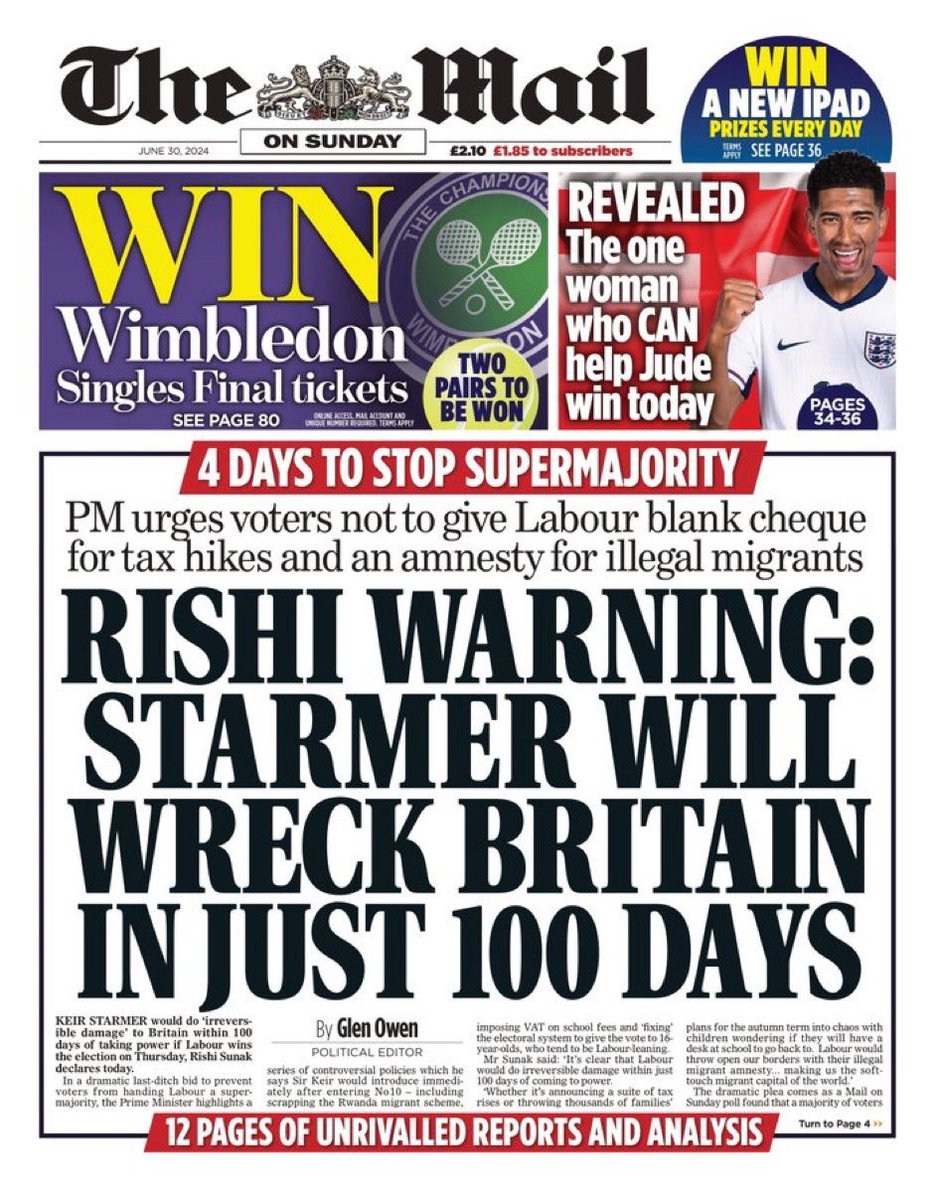 Says the newspaper that has spent the past 14 years actively encouraging and gleefully celebrating the wrecking of almost everything that matters in this country.
The Mail and The Mail on Sunday are without conscience or shame.