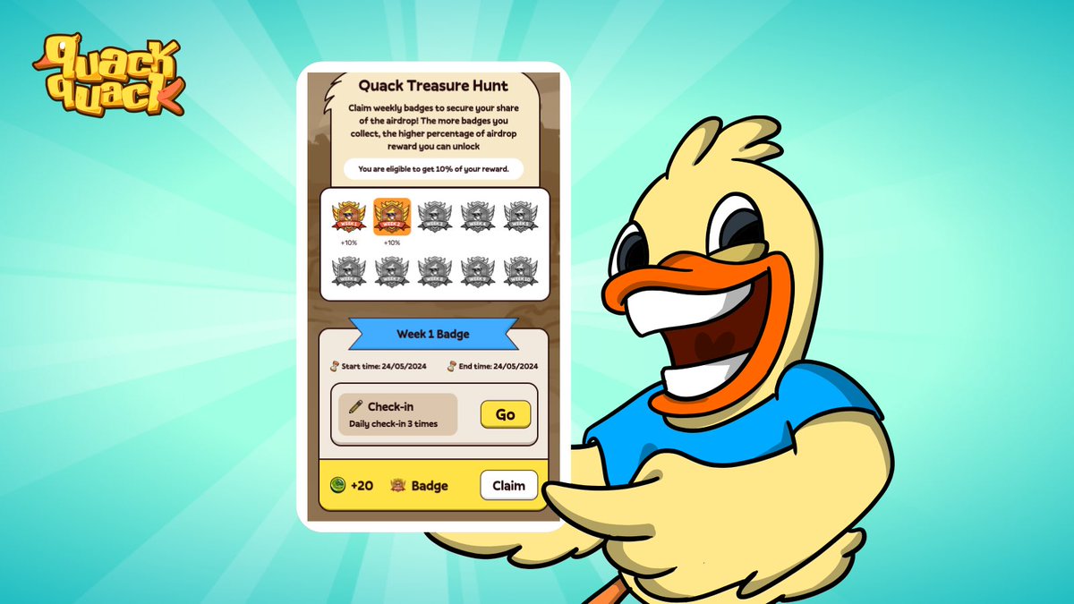 ✔️ New the #repost missions on X are now available to complete! Finish this week's task and ...

⚠️ Remember to claim the badge! 
⚠️ Remember to claim the badge! 
⚠️ Remember to claim the badge! 

💎 Badge is a very important indication for your #airdrop reward later on! More