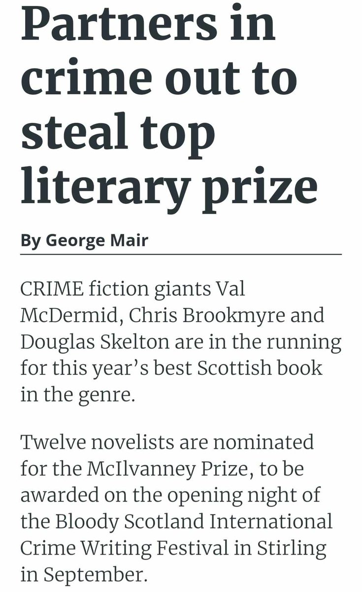 Douglas Skelton (@douglasskelton1) on Twitter photo I'm a crime writing giant, according to the Mail on Sunday.
Hmmm...
Maybe I shouldn't have that roll and sausage for lunch.
<a href="/PolygonBooks/">Polygon Books</a> <a href="/BLM_Agency/">Bell Lomax Moreton</a> <a href="/Jobbiebell/">Jo Bell</a> I'm a crime writing giant, according to the Mail on Sunday.
Hmmm...
Maybe I shouldn't have that roll and sausage for lunch.
<a href="/PolygonBooks/">Polygon Books</a> <a href="/BLM_Agency/">Bell Lomax Moreton</a> <a href="/Jobbiebell/">Jo Bell</a>