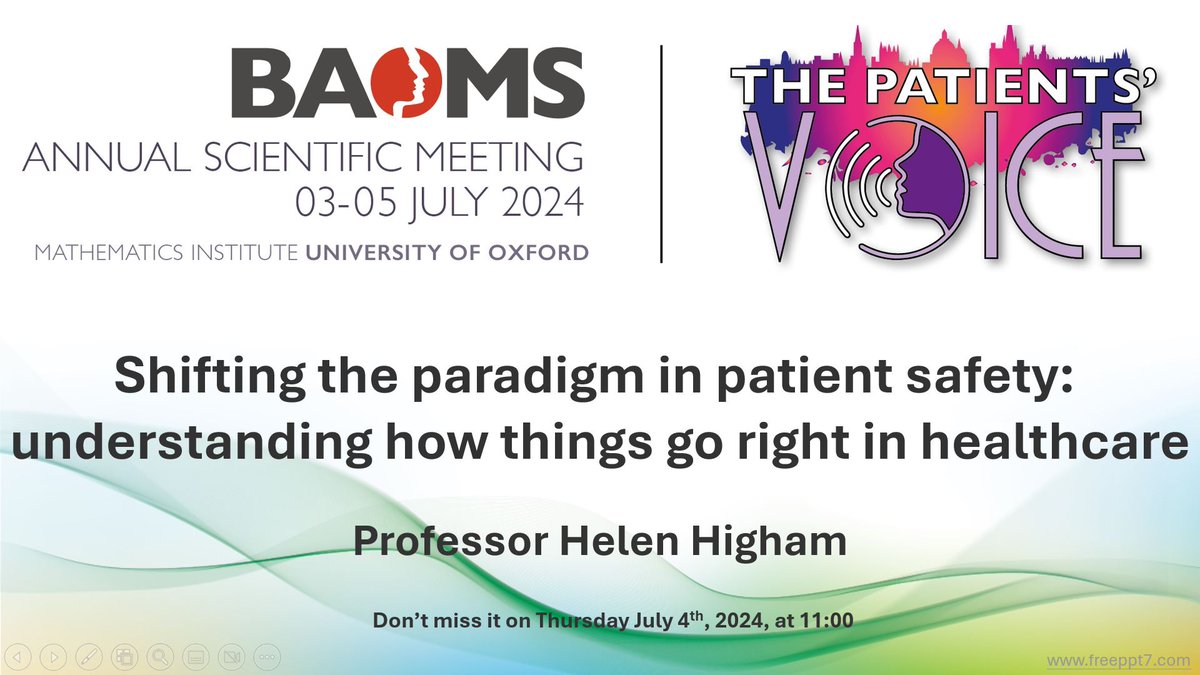 #BAOMS2024 Prof <a href="/HelenEHigham/">#Mynameis Helen</a> from <a href="/OUHospitals/">OUH</a> is giving a keynote lecture on shifting the paradigm patient safety. Find out more about Helen's fascinating work here: oxstar.ox.ac.uk/team/helen-hig…