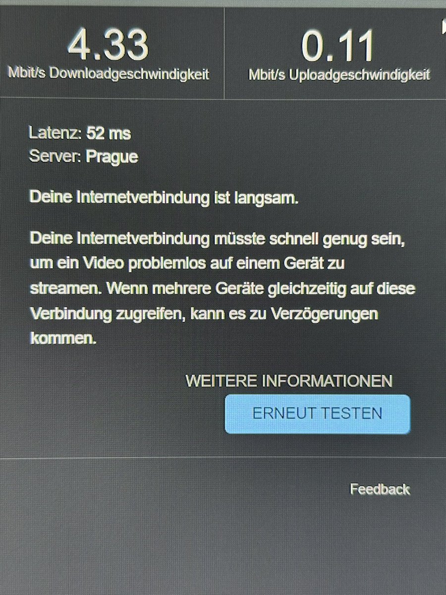 HerrBauer96's tweet photo. Durchschnittsgeschwindigkeit seit über 5 Tagen. Wieder einmal. Im Support Chat bekommt man auch nur Standardantworten, die man bei den letzten 16 Störungen auch schon gehört hat. Was ist los mit euch? @A1Telekom https://t.co/DzFh1VgPbI