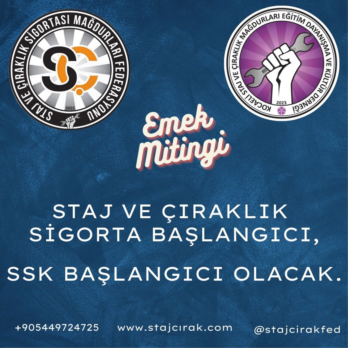 Emek mitingi için davamız adına uzaklardan gelen bütün dava arkadaşlarıma kazasız belasız bir yolculuk diliyoruz.Allah hepinizden razı olsun…

Staj ve çıraklık sigorta  başlangıçı SSK başlangıcı  olacak 

Emek Mitingi
#Geçinemiyoruz
#StajyerÇırakSGKHakkıiçinGebzede