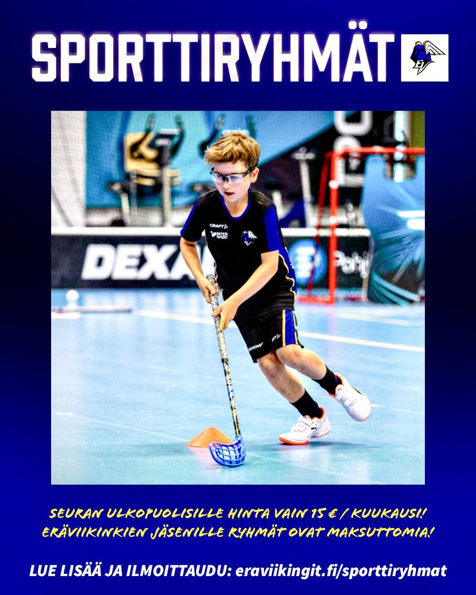 Olisiko tarve saada ohjattuja lisätreenejä viikkoon? Helsingin eri alueilla toimivat avoimet Sporttiryhmät on tähän ratkaisu. Ryhmät on tarkoitettu 8-15 vuotiaille eri lajien harrastajille viikottaiseksi edulliseksi lisätreeniksi, vain 15e/kk.

Lue lisää: eraviikingit.fi/sporttiryhmat