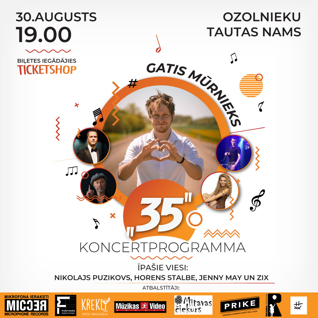 Biļetes uz manu 35 gadu jubilejas koncertu - ticketshop.lv/lv/events/6310