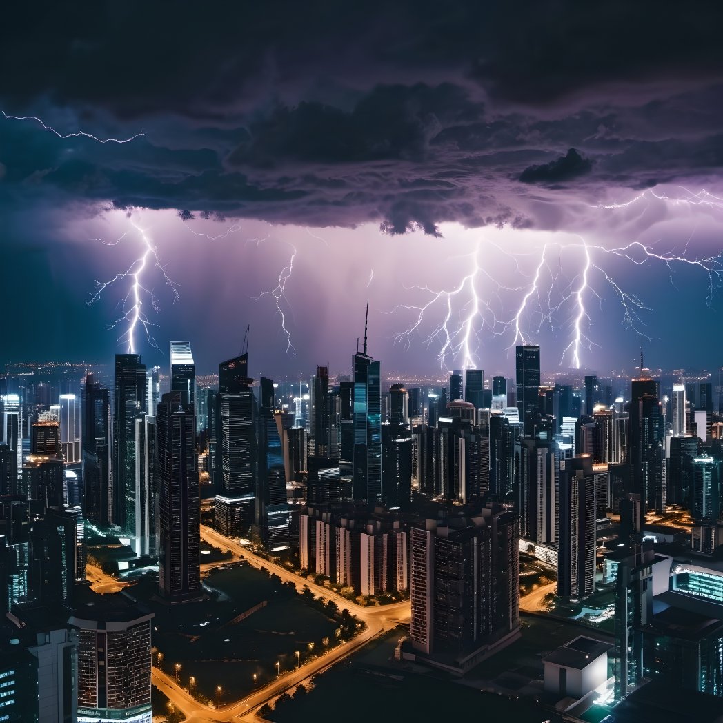 VTkachivskyi's tweet photo. #CityStorm #ThunderstormCity #UrbanLightning #SkyscrapersInStorm #ModernMetropolis #Cityscape #StormySkyline #LightningStrikes #UrbanThunderstorm #EpicCityView #StormyWeather #CityPanorama https://t.co/ACeV42WefA