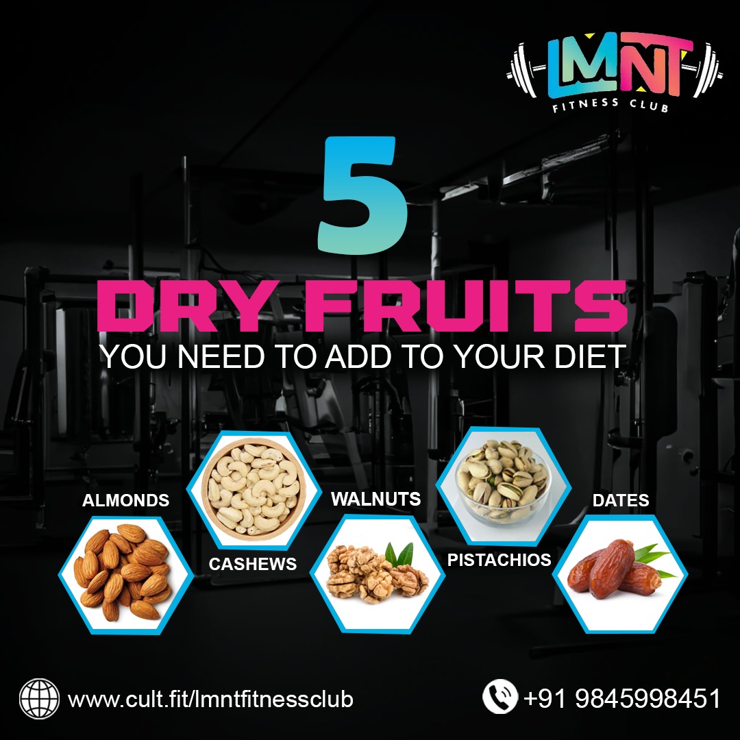 FitLmnt's tweet photo. Boost your nutrition with these 5 essential dry fruits! 💪 Incorporate them into your diet for a healthier, fitter you. 
.
.
#lmntfitnessclub #Cultfit #Healthyfy #HealthyEating #FitnessGoals #DryFruits https://t.co/eaEpv2IRan