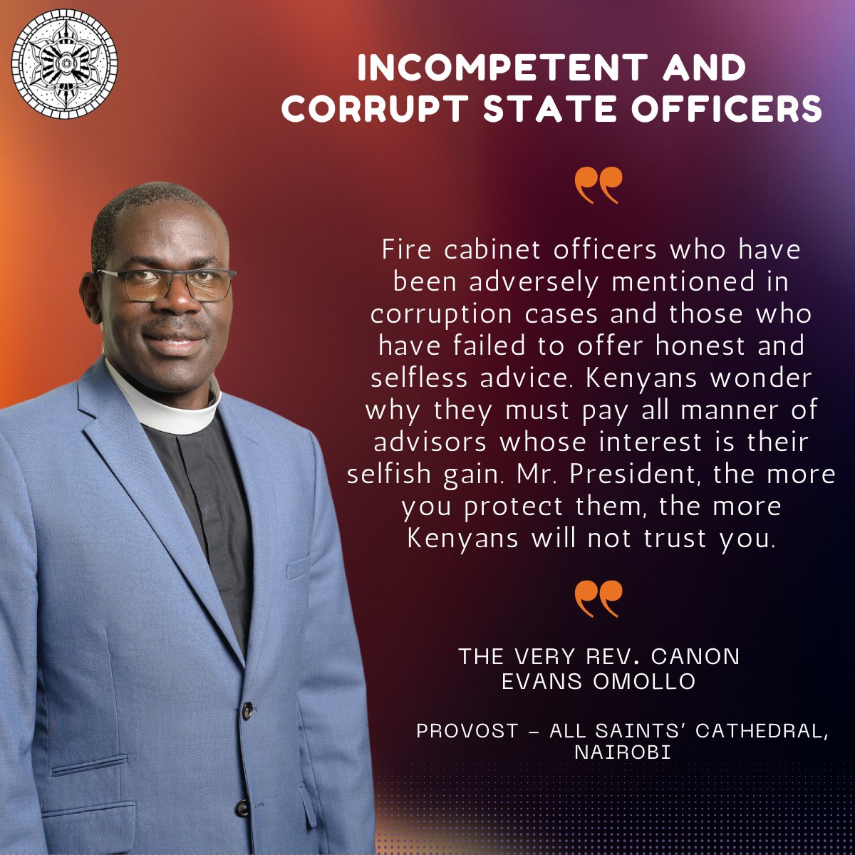 allsaintsnrb's tweet photo. Please find an official statement concerning last week's mass demonstrations from the All Saints' Cathedral, Nairobi.
For a complete statement visit our website https://t.co/Aiu7pDyRkv https://t.co/VEizjYWgxe