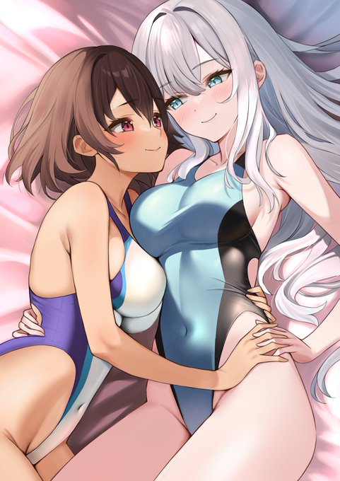 アレクサンドラ&シャリーファ 競水🩱inベッド 