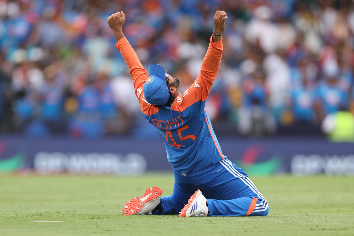 cricinfo's tweet photo. Captain Rohit 💙 https://t.co/dji6ZyF95s
