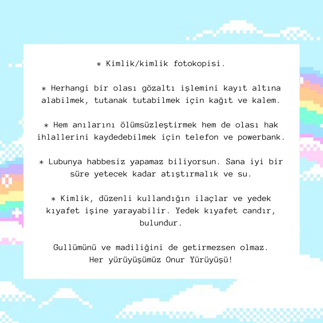 istanbulpride's tweet photo. Bugün yürüyeceğiz! https://t.co/5CE3hNxd99