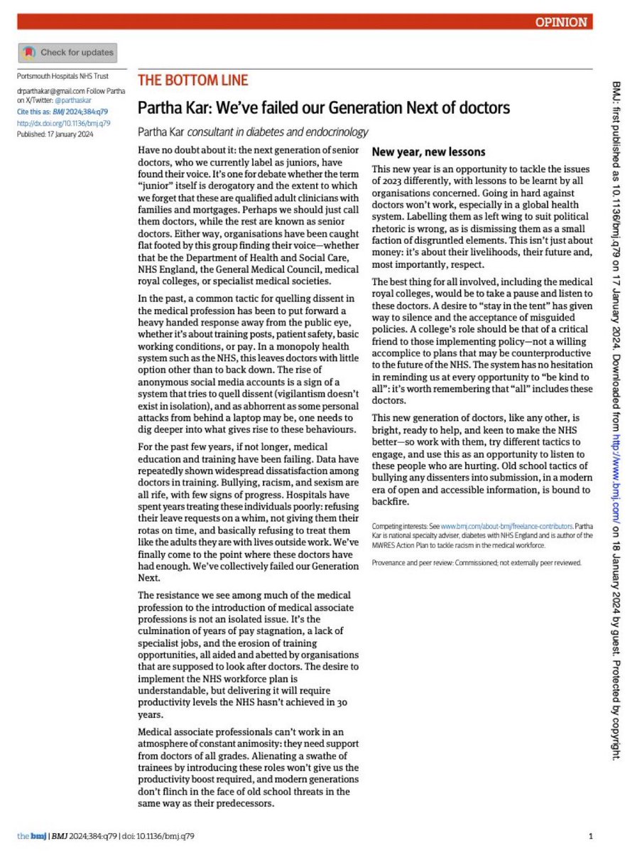 parthaskar's tweet photo. "This new generation of doctors, like any other, is bright, ready to help, and keen to make the NHS better"   

'We have failed our generation next of doctors'

Via @bmj_latest 

https://t.co/Pfjsem7WUW https://t.co/i6NcOmoXwI