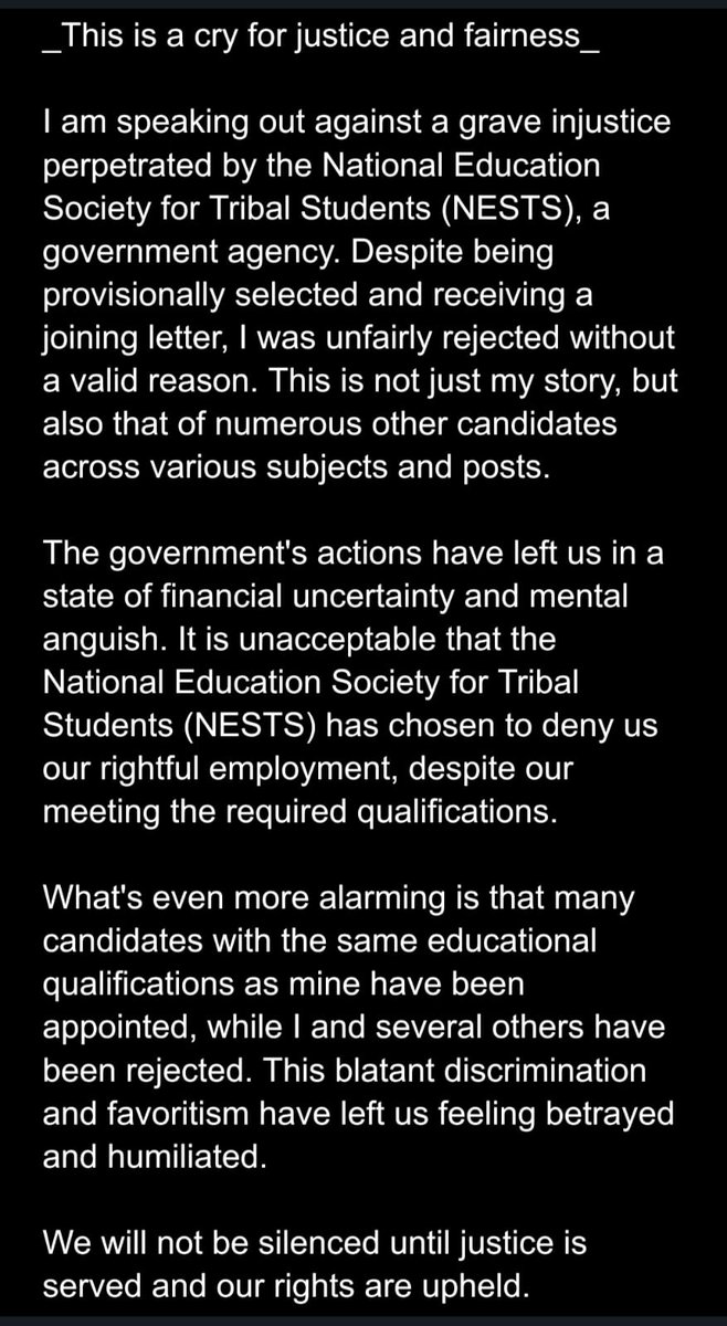 SSarawade5717's tweet photo. #NESTSinjustice
#EducationSectorScams
#StopDiscriminationInEMRS https://t.co/92mdHGkwac