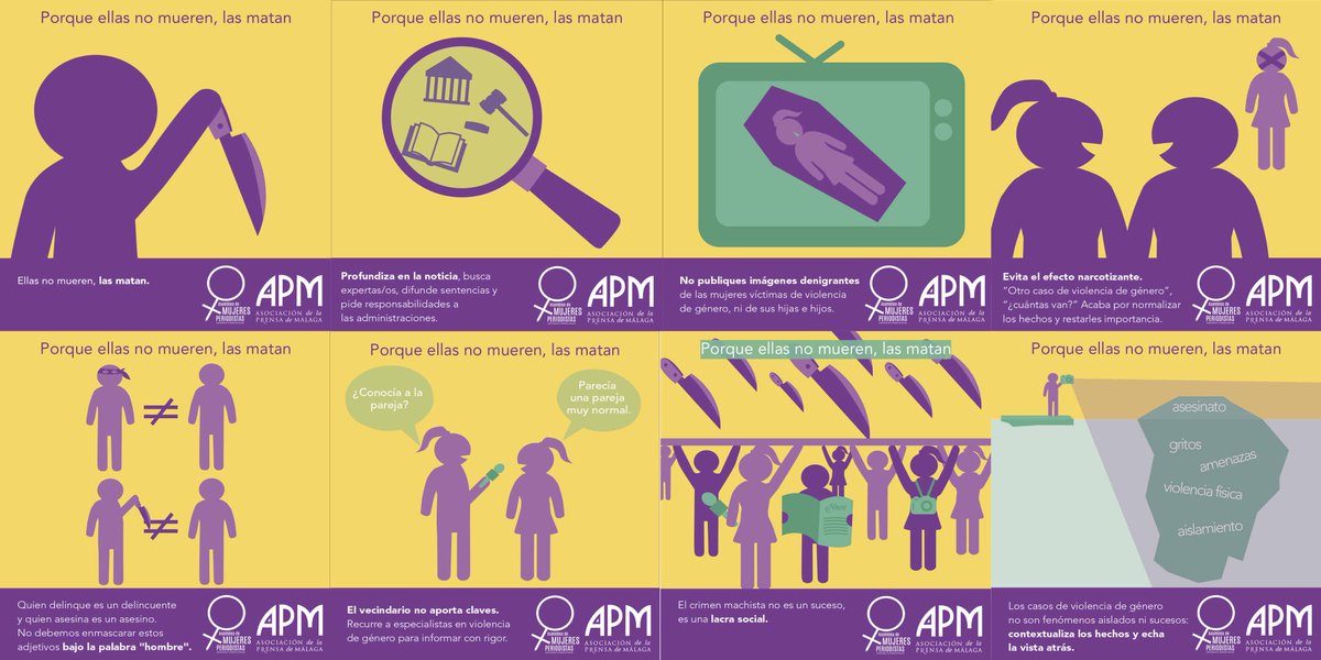 Desde la Asamblea de Mujeres Periodistas de la <a href="/aprensamalaga/">Asociación de la Prensa de Málaga</a>, pedimos a los medios cuidar el lenguaje para visibilizar la gravedad de la violencia machista. #EllasNoMuerenLasMatan