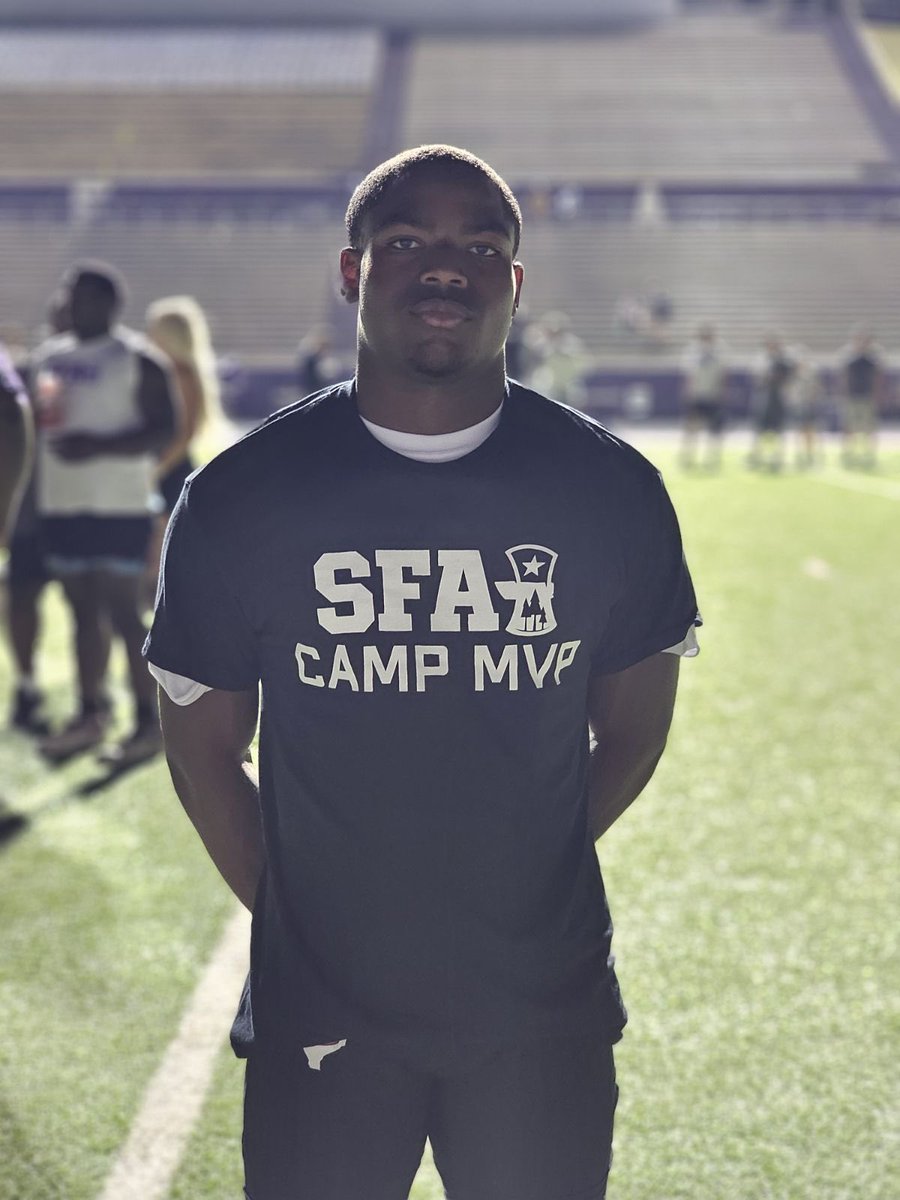 Jared Dotson (@jareddotson06) on Twitter photo Had and amazing time <a href="/SFA_Football/">Lumberjack Football</a> . THANK YOU coaches <a href="/Coach_MHoward/">Marcell Howard</a> and <a href="/CoachMart1nez/">Coach Randy Martinez</a> for having me come back out
Also was chosen to be camp MVP for the running backs Had and amazing time <a href="/SFA_Football/">Lumberjack Football</a> . THANK YOU coaches <a href="/Coach_MHoward/">Marcell Howard</a> and <a href="/CoachMart1nez/">Coach Randy Martinez</a> for having me come back out
Also was chosen to be camp MVP for the running backs