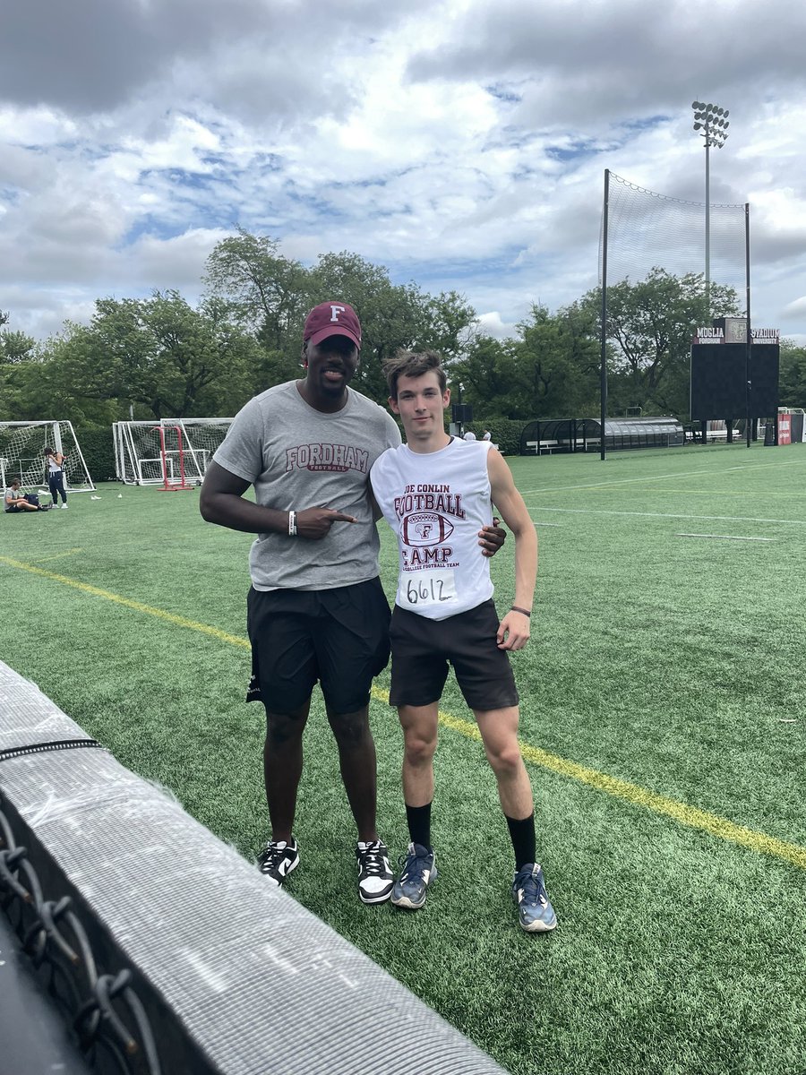 Thank you <a href="/coach_khyland/">Coach Kevin Hyland</a> for the invite to camp. It was great experience talking with <a href="/Coach_Conlin/">Joe Conlin</a> and learning from <a href="/_CoachWilks/">Ben Wilkerson</a> . I look forward to my next visit. <a href="/FORDHAMFOOTBALL/">Fordham Football</a> <a href="/CanisiusSports/">Canisius HS Sports</a>