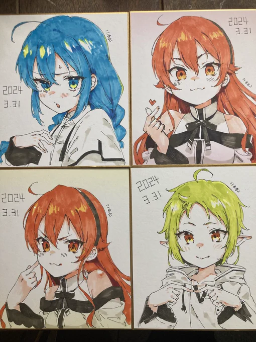 アナログで描くのそんなに好きでなかったけど無職転生のお陰で随分好きになったかも!貰ってくれた方々もありがとうございます☺️ 
