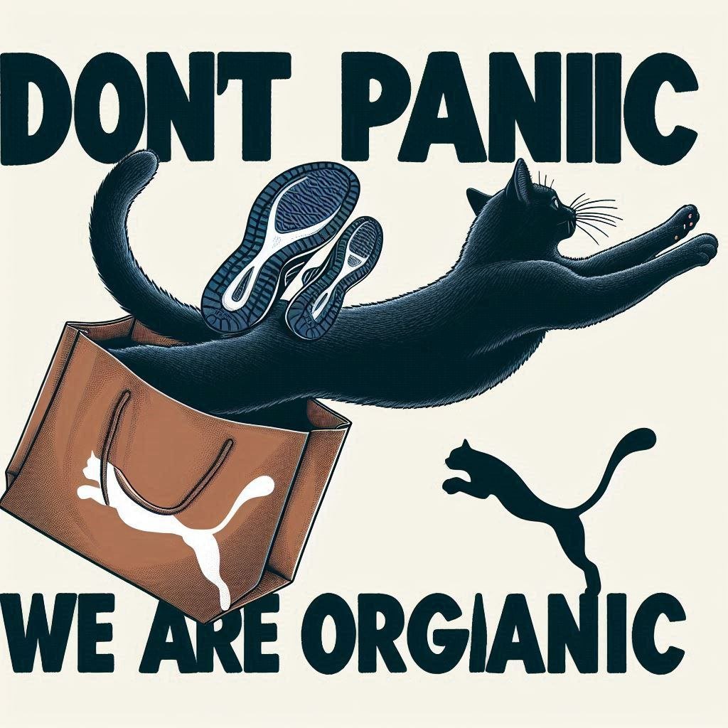 PumaCatSol's tweet photo. Don't Panic, It's Organic
Forever. Faster https://t.co/4WlNeMmKkr