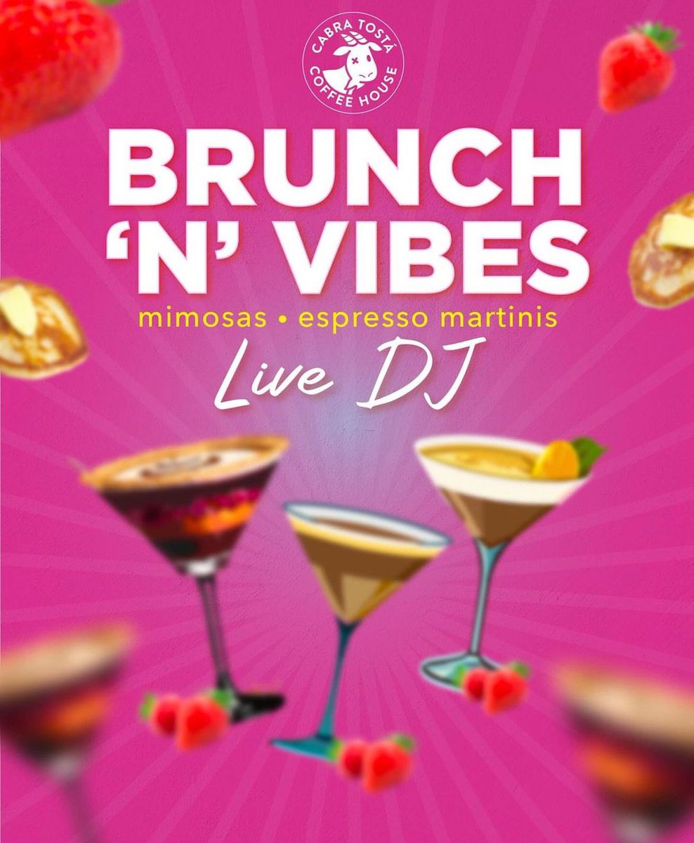 Brunch &amp; Vibes! 🪩💝
¡Mimosas, Espresso Martinis &amp; Live Dj todos los domingos!
Te esperamos 8am-4pm. 🥂
