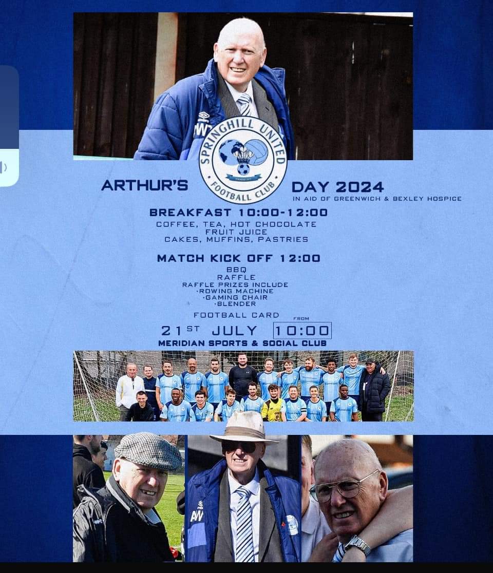 Put this date in your
diary peeps for the Springhill United FC Legend Arthur Tansley
Xxxxxxxj