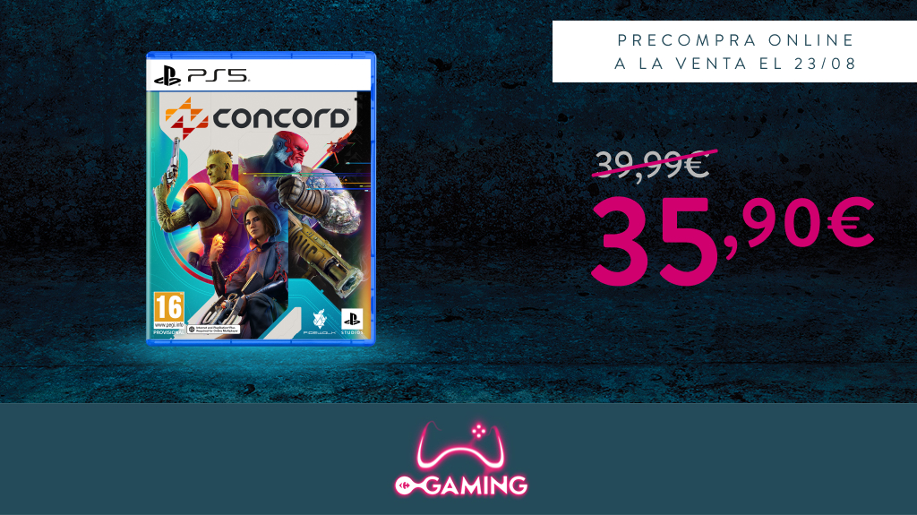CarrefourGaming's tweet image. ¡Ya disponible la precompra online de #ConcordPS5 por solo 35,90€! Gastos de envio gratis 🎮
bit.ly/3VzEpkU