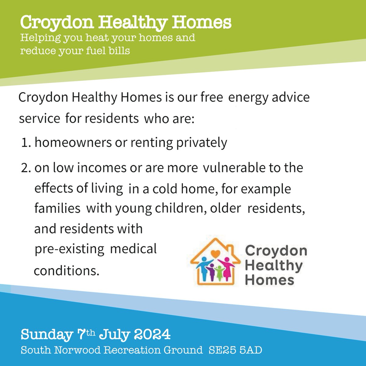 Croydon Healthy Homes will be at SNCFest2024, providing advice to residents about what support is available for low income families for heating their homes.
#SNCFest2024 #SNCF2024 #CraftsFestival #ArtsFestival #MusicFestival #SE25 #SouthNorwood #Croydon #CroydonFestival