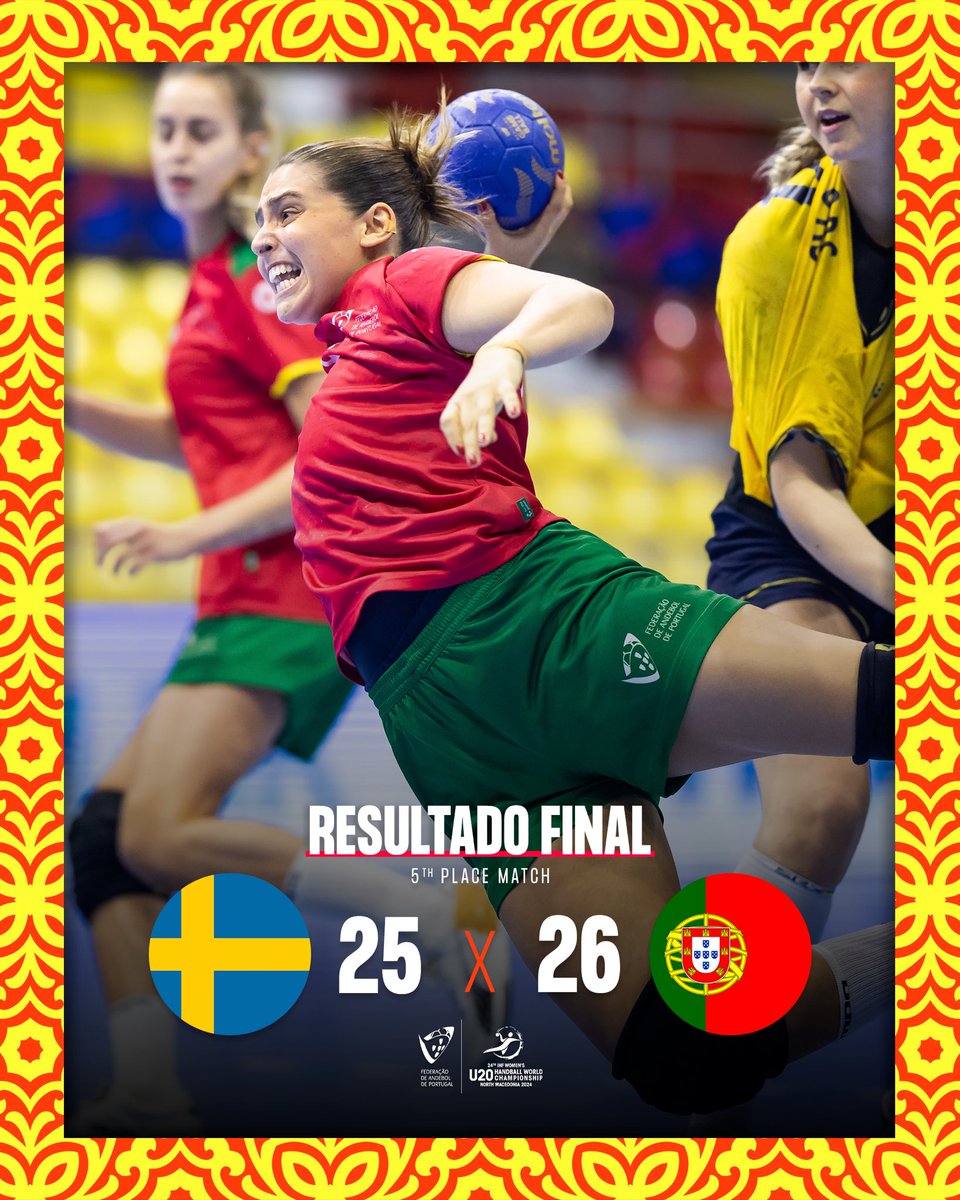 🏆 𝐈𝐇𝐅 𝐖𝟐𝟎 𝐖𝐎𝐑𝐋𝐃 𝐂𝐇𝐀𝐌𝐏𝐈𝐎𝐍𝐒𝐇𝐈𝐏 𝟐𝟎𝟐𝟒 🇲🇰

𝙿𝙰𝚁𝙰 𝙰 𝙷𝙸𝚂𝚃𝙾́𝚁𝙸𝙰!!!! ❤️ A Seleção Nacional 𝘀𝘂𝗯-𝟮𝟬 conquistou a melhor classificação de sempre em Mundiais da geração 🌍 

©️ <a href="/ihfhandball/">International Handball Federation</a> / kolektiff
#superportugal #andebolportugal #portugal